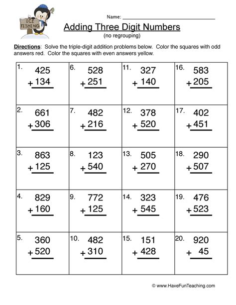 3 digit addition worksheets without regrouping|2 Digit Addition Worksheets .